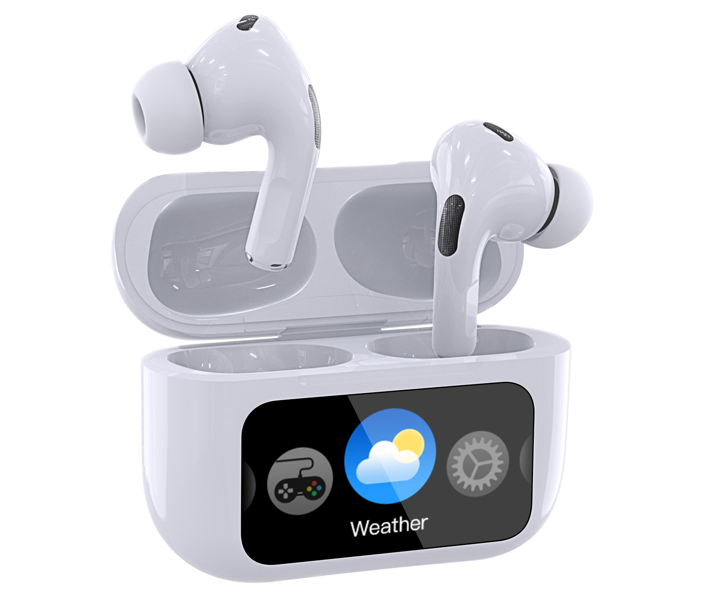 Auriculares inalambricos bluetooth pantalla media，air-pod LED