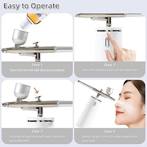 Facial Water Oxygen Sprayer for Skin, Facial Essence Water High Pressure Infiltration Spray, Portable Rechargeable Humidifier Machine, 0.3mm Nano Facial Steamer